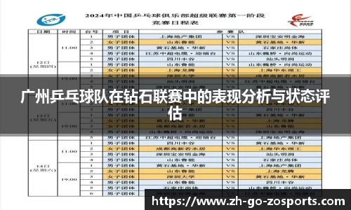 广州乒乓球队在钻石联赛中的表现分析与状态评估